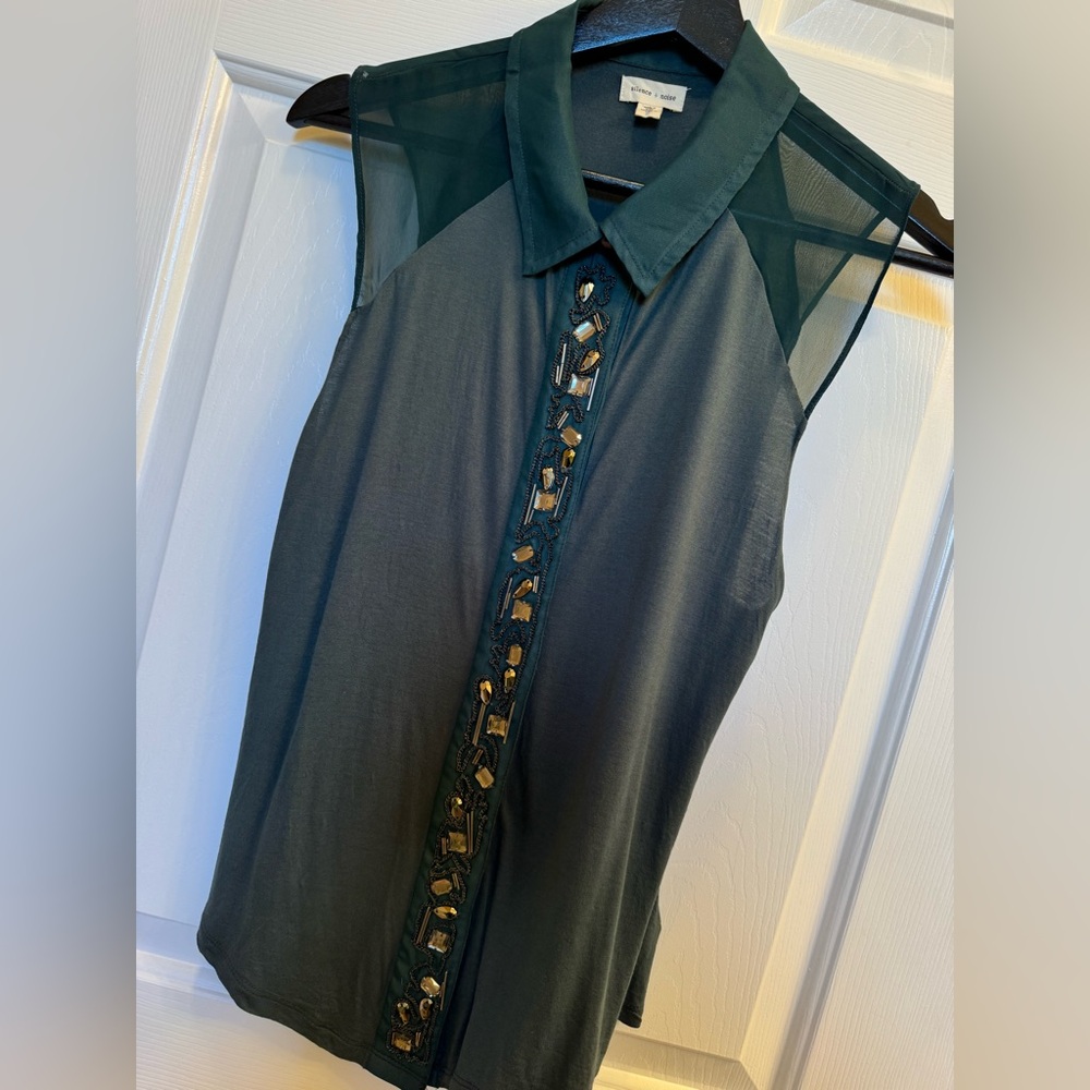 Silence + Noise Sleeveless Blouse with Beading from Urban Outfitters, Size Small